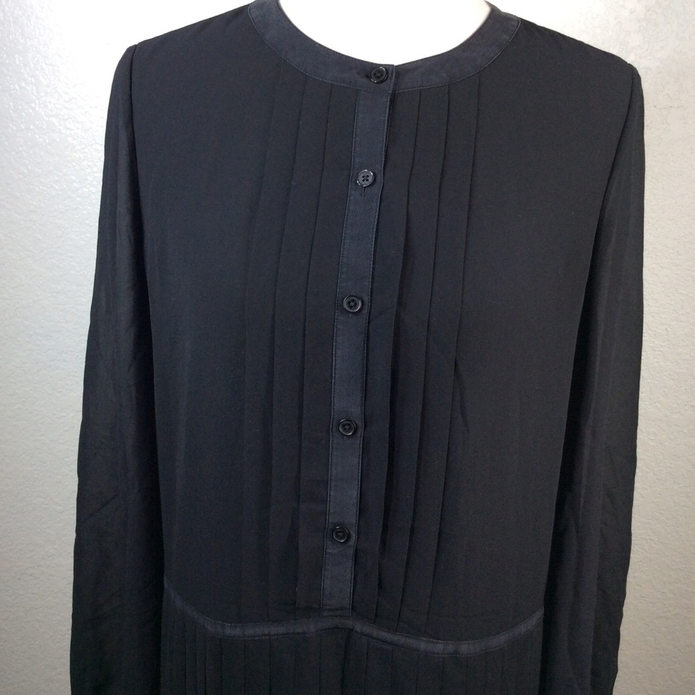 Tory Burch Sydney Black Pleated Silk Dress - Picture 3 of 16